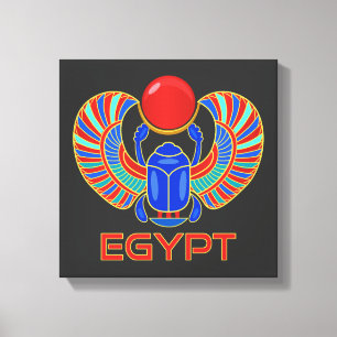 Lienzo Scarab egipcio con la palabra Egipto