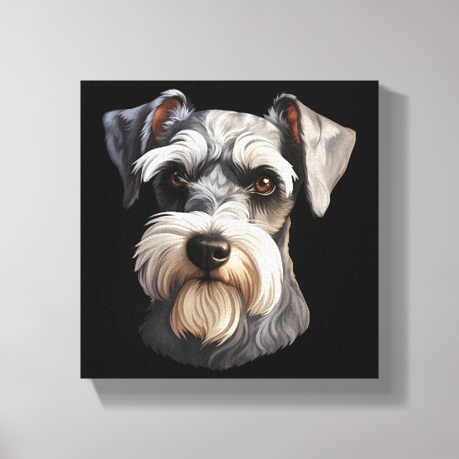 Lienzo Schnauzer en miniatura (Anverso)