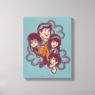 Lienzo Scooby-Doo de flores paisas y la pandilla