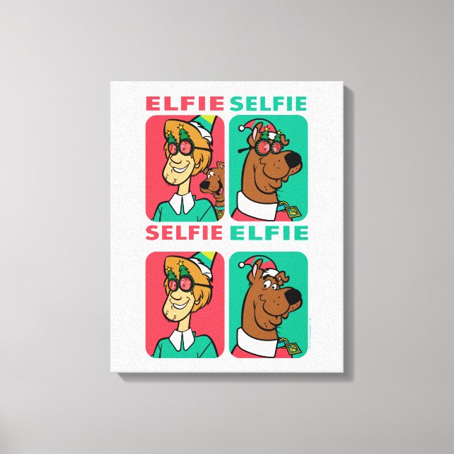 Lienzo Scooby-Doo y Shaggy "Elfie Selfie" (Anverso)