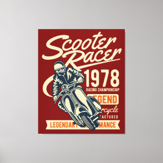 Lienzo Scooter Racer Vintage Retro Style