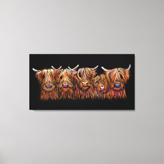 Lienzo SCoTTiSH HigHLaND CoWs ' THe McHaiRY CooS '