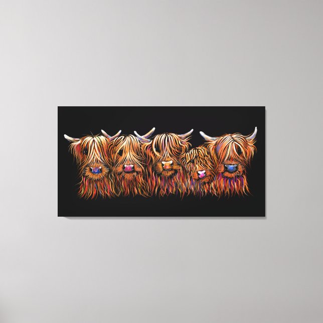 Lienzo SCoTTiSH HigHLaND CoWs ' THe McHaiRY CooS ' (Anverso)