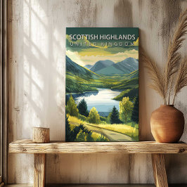Lienzo Scottish Highlands Travel Poster Canvas Print Art