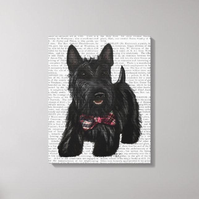 Lienzo Scottish Terrier and Bow (Anverso)