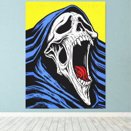 Lienzo Screaming Hell Skull Pop Art Hooded Horror