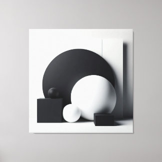 Lienzo Sculpted Balance – Monochrome Geometry Art