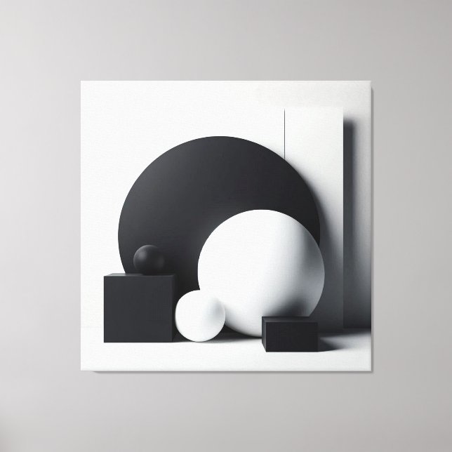 Lienzo Sculpted Balance – Monochrome Geometry Art (Anverso)