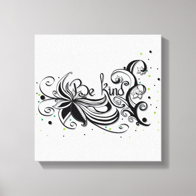 Lienzo ¡SÉ AMABLE! cita caligráfica inspiradora (Anverso)