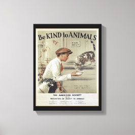 Lienzo Sé amable con los animales - Póster vintage
