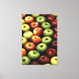 Lienzo Se muestran manzanas verdes y rojas artísticas