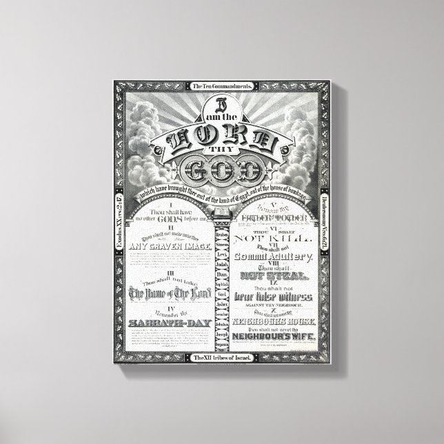 Lienzo Se restauró el afiche de 1876 de los diez mandamie (Anverso)