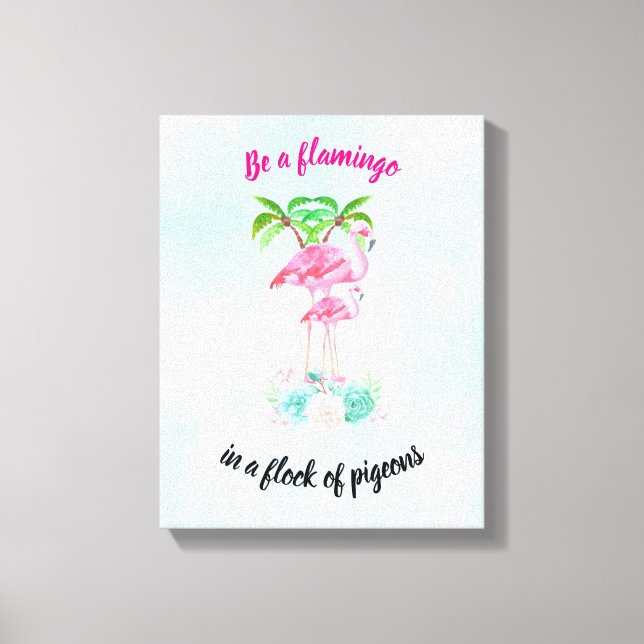 Lienzo Sé un flamenco en un rebaño de palomas (Anverso)