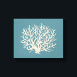 Lienzo Sea Beach House Coral Wall Art Canvas<br><div class="desc">El coral de color crema sobre un fondo azul da a este lienzo un estilo náutico impreso. Utilice esta decoración de pared de coral en una casa de playa,  baño,  dormitorio,  sala de estar,  etc... .La imagen es del arte original.</div>