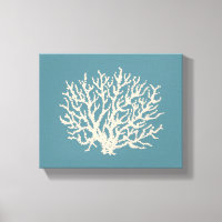 Sea Beach House Coral Wall Art Canvas