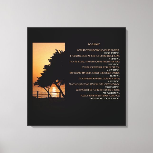 Lienzo Sea como sea, Tree & Ocean Sunset lo hace (Anverso)