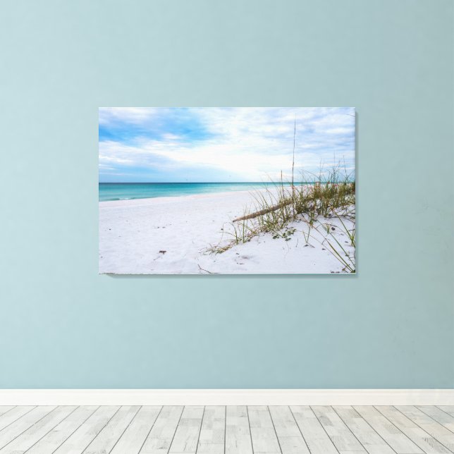 Lienzo Sea Oats And White Sand Beach Morning Canvas (Insitu (piso de madera))