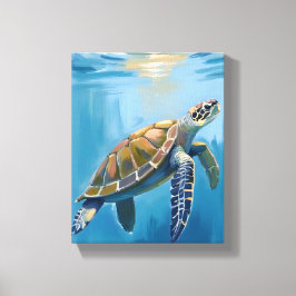 Lienzo Sea Turtle Ocean Animal Watercolor