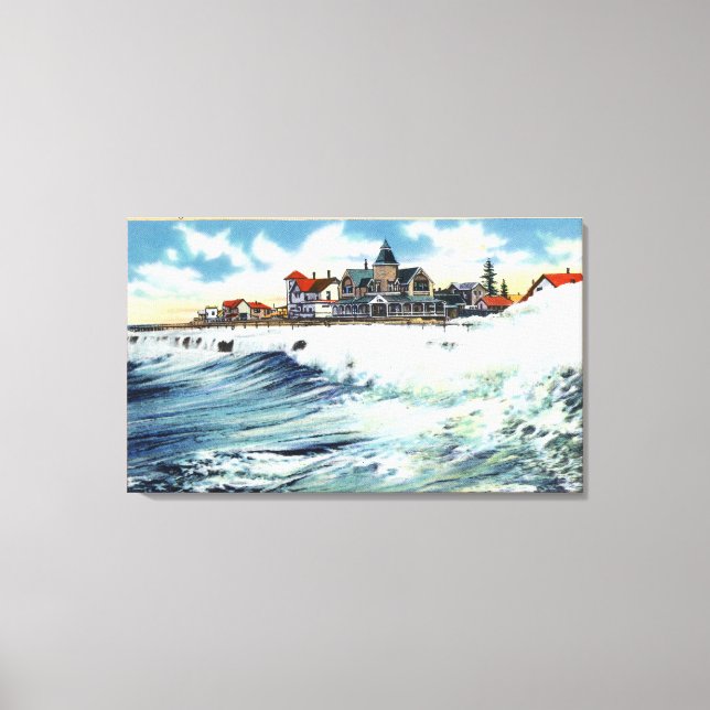 Lienzo Sea View Avenue Waterfront View of the Surf (Anverso)