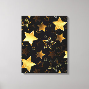 Lienzo Seamless pattern with Golden Stars
