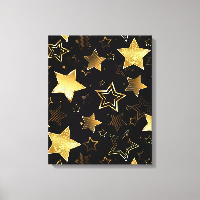 Lienzo Seamless pattern with Golden Stars (Anverso)