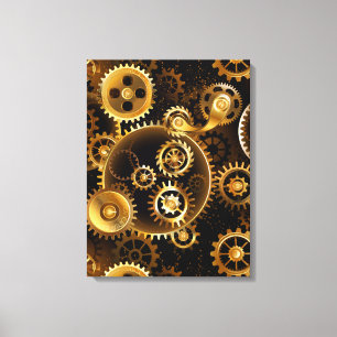 Lienzo Seamless Steampunk Brass Gears