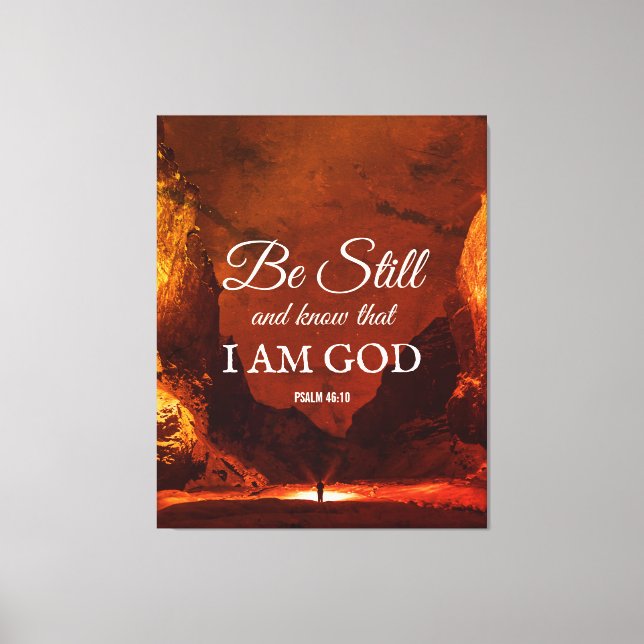 Lienzo SEAN TODAVÍA Y CONOZCAN Psalm 46:10 Cristiano (Anverso)