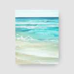 Lienzo Seaside Watercolor Beach Waves Coastal<br><div class="desc">Add a relaxing seaside vibe to your walls with this coastal wrapped canvas print featuring watercolor tropical turquoise and seafoam ocean waves and beige beach sand. Art by KL Stock</div>