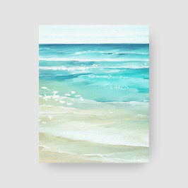 Lienzo Seaside Watercolor Beach Waves Coastal