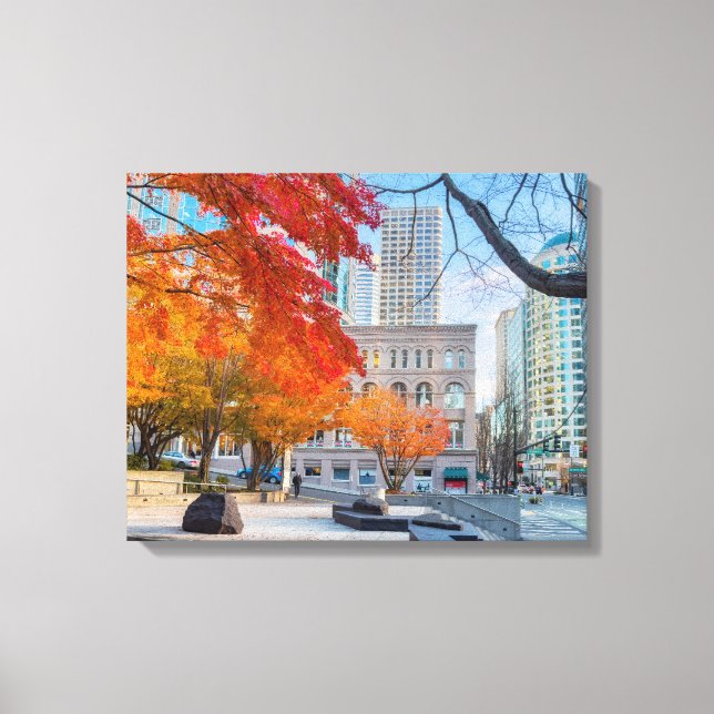 Lienzo Seattle en otoño (Anverso)