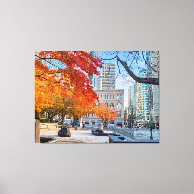 Lienzo Seattle en otoño (Anverso)
