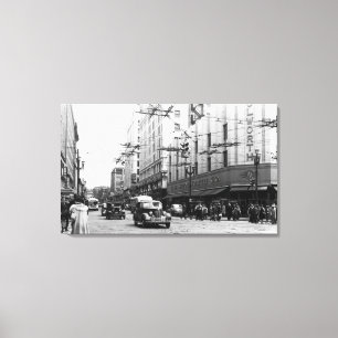 Lienzo Seattle, fotografía céntrica de la escena de la