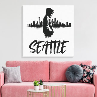 Lienzo Seattle Skyline Urban Canvas Art