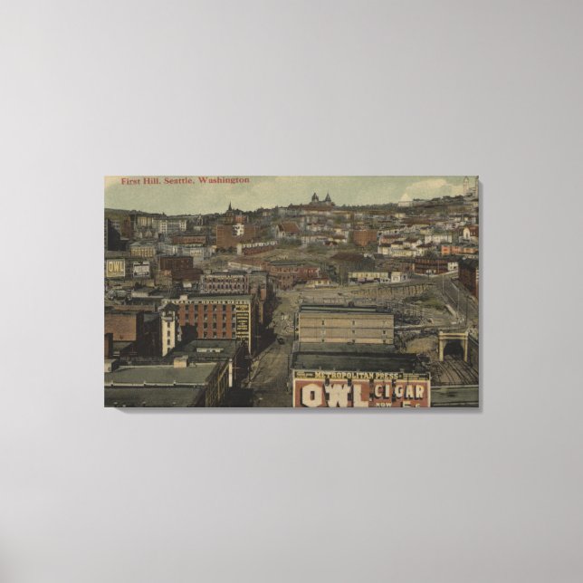 Lienzo Seattle, WA - First Hill (Anverso)