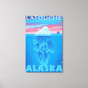 Lienzo Sección de Iceberg - Latouche, Alaska
