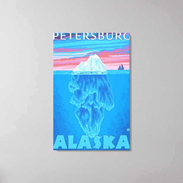 Lienzo Sección de Iceberg - Petersburgo, Alaska (Anverso)