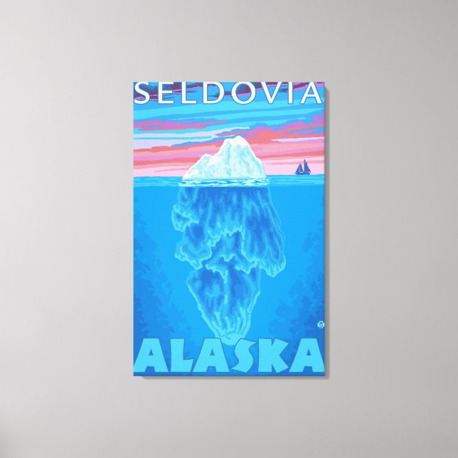 Lienzo Sección de Iceberg - Seldovia, Alaska (Anverso)
