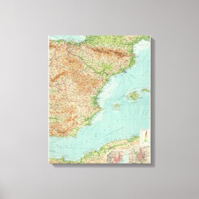 Lienzo Sección este de España y Portugal (Anverso)