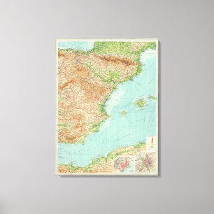 Lienzo Sección este de España y Portugal