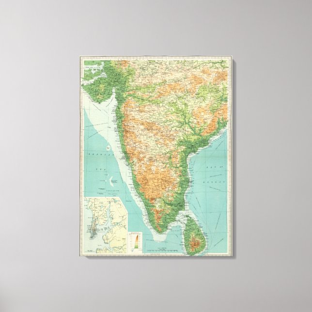 Lienzo Sección sur de India (Anverso)