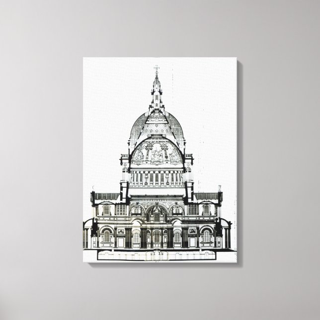 Lienzo Sección transversal de la Catedral de San Pablo (Anverso)