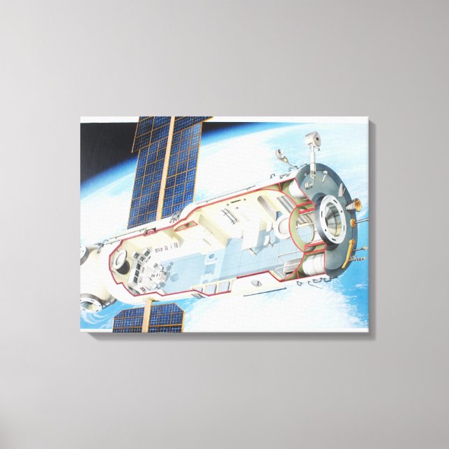 Lienzo Sección transversal de la estación de energía sola (Anverso)