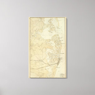 Lienzo Sección Tuckerton de la costa al mapa de la carta