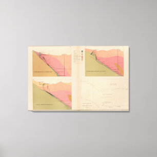 Lienzo Secciones representativas verticales de la veta,