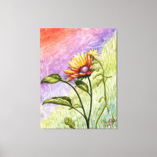 Lienzo Secretos del Girasol al Atardecer