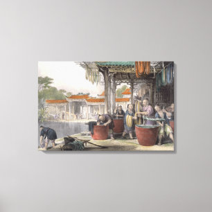 Lienzo Seda de teñido y de enrrollamiento, de 'China en