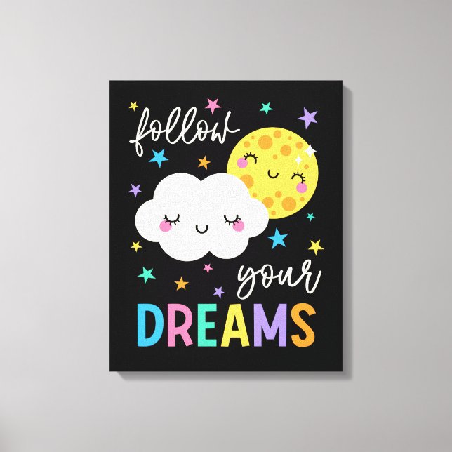 Lienzo Seguir tus sueños | Nube y Luna (Anverso)