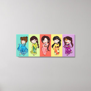 Lienzo Seijin no Hi Kimono Chicas Canvas