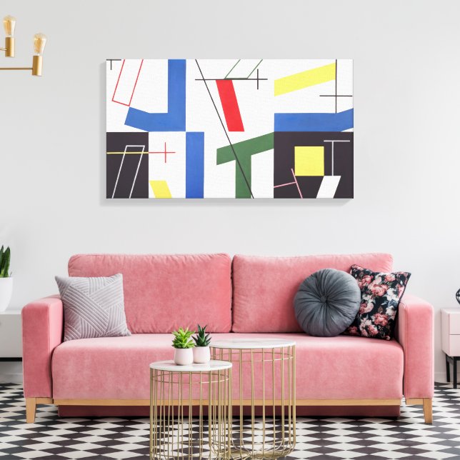 Lienzo Seis espacios con cruces | Sophie Taeuber-Arp | (Insitu (Sala de estar))