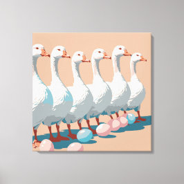 Lienzo Seis Esténcil De Corte De Corte Geese A-Laying 3